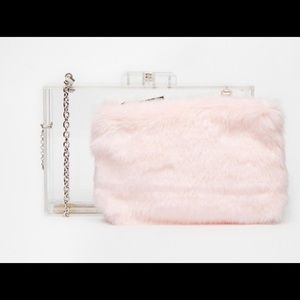 Clear purse with fur lining!! Coming this Friday!!